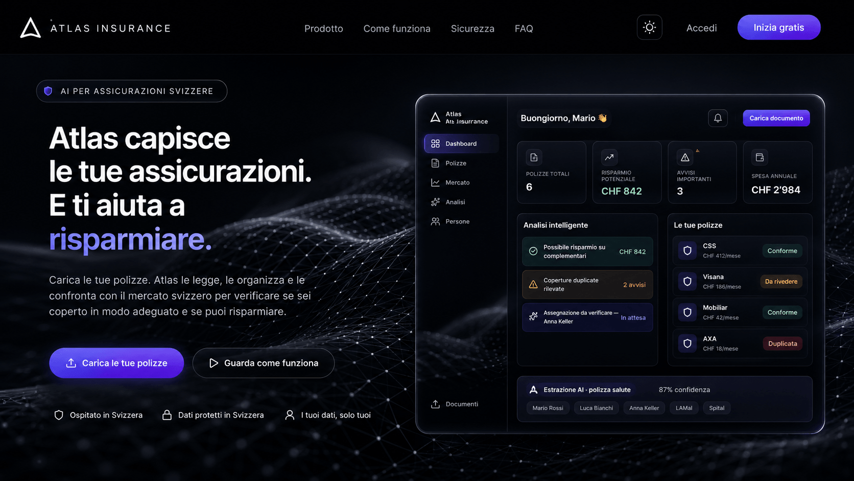 Insurance intelligence platform interface preview
